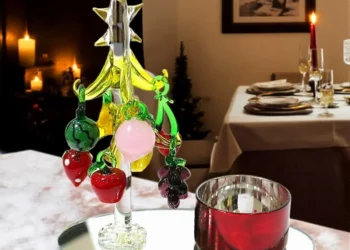 Enhance Holiday Ambiance with Elegant Murano Glass Ornaments and Mini Fruit Accents